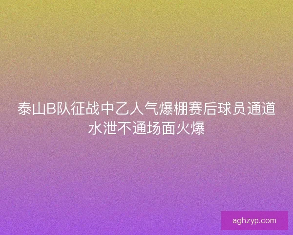 泰山B队征战中乙人气爆棚赛后球员通道水泄不通场面火爆