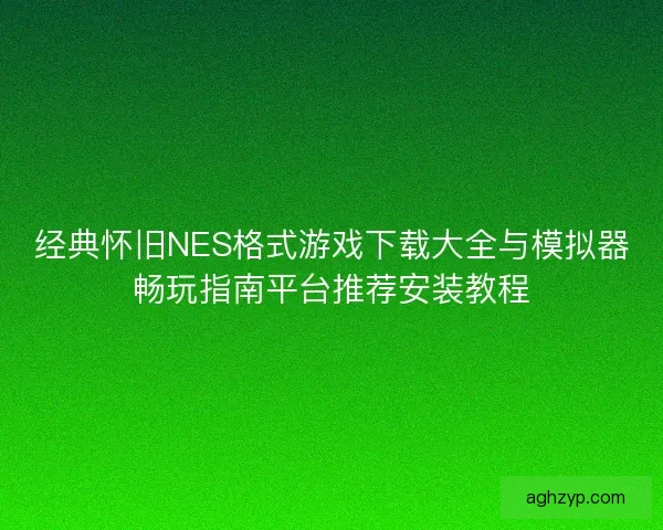 经典怀旧NES格式游戏下载大全与模拟器畅玩指南平台推荐安装教程